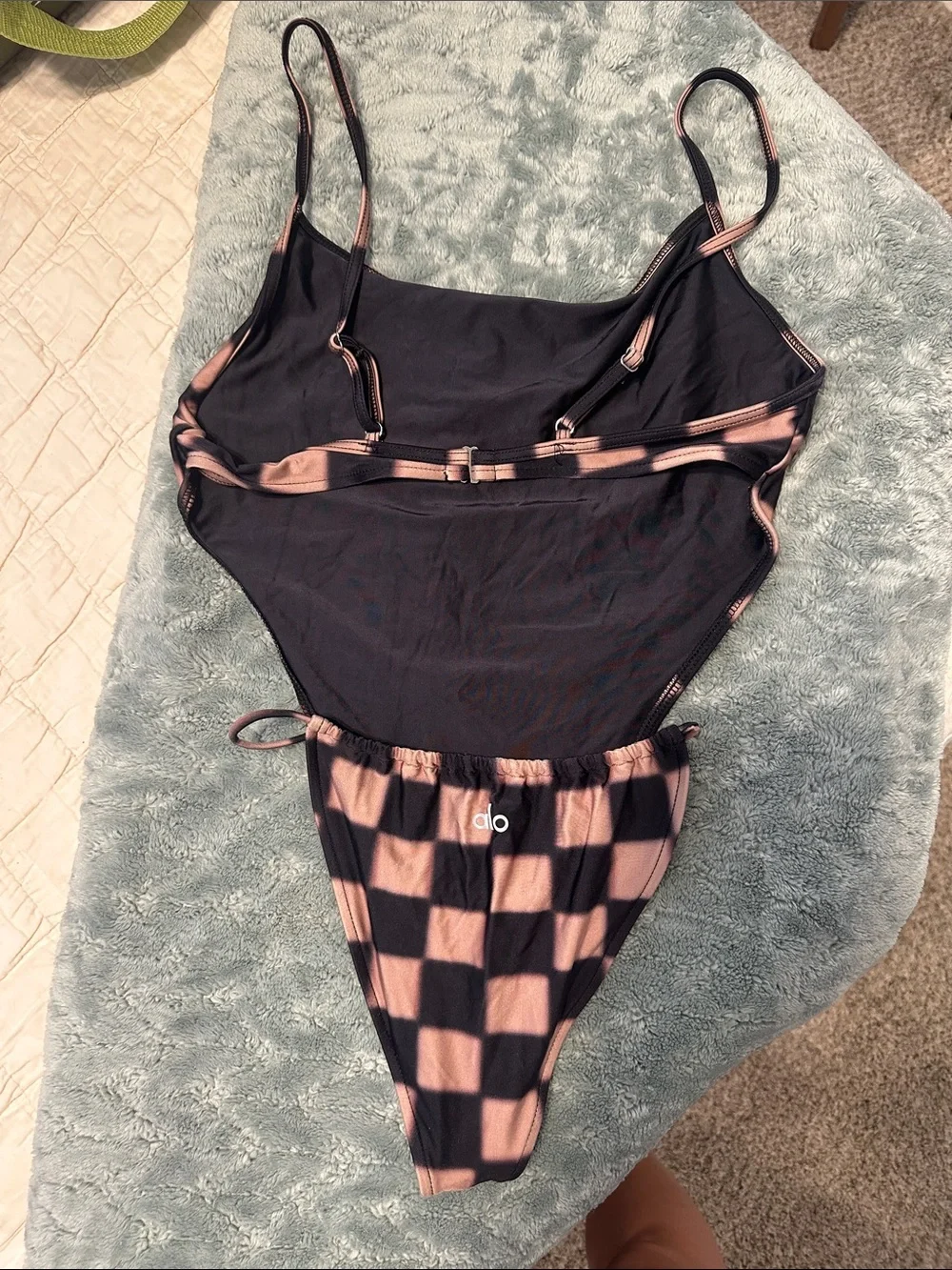 Rare Limited Edition Frankie's Bikinis x Alo Checkerboard One-Piece Swimsuit